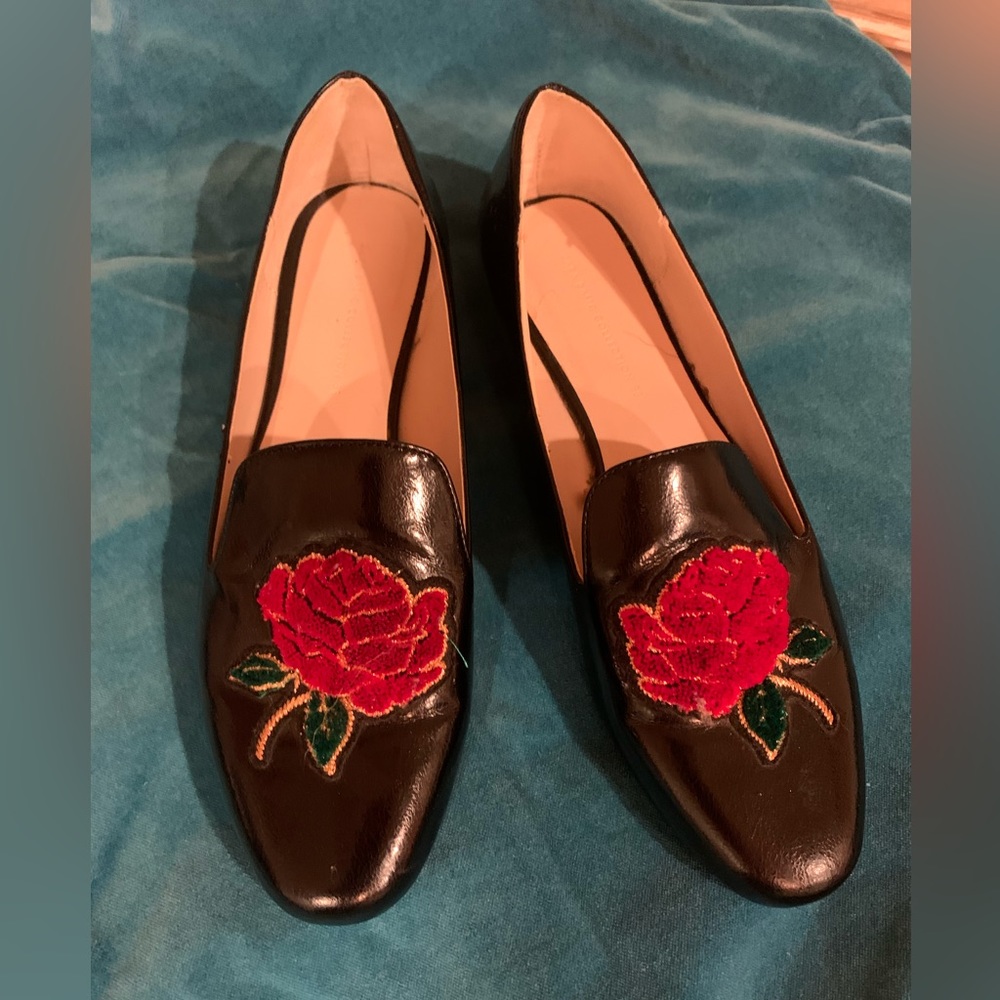 Zara leather rose loafer